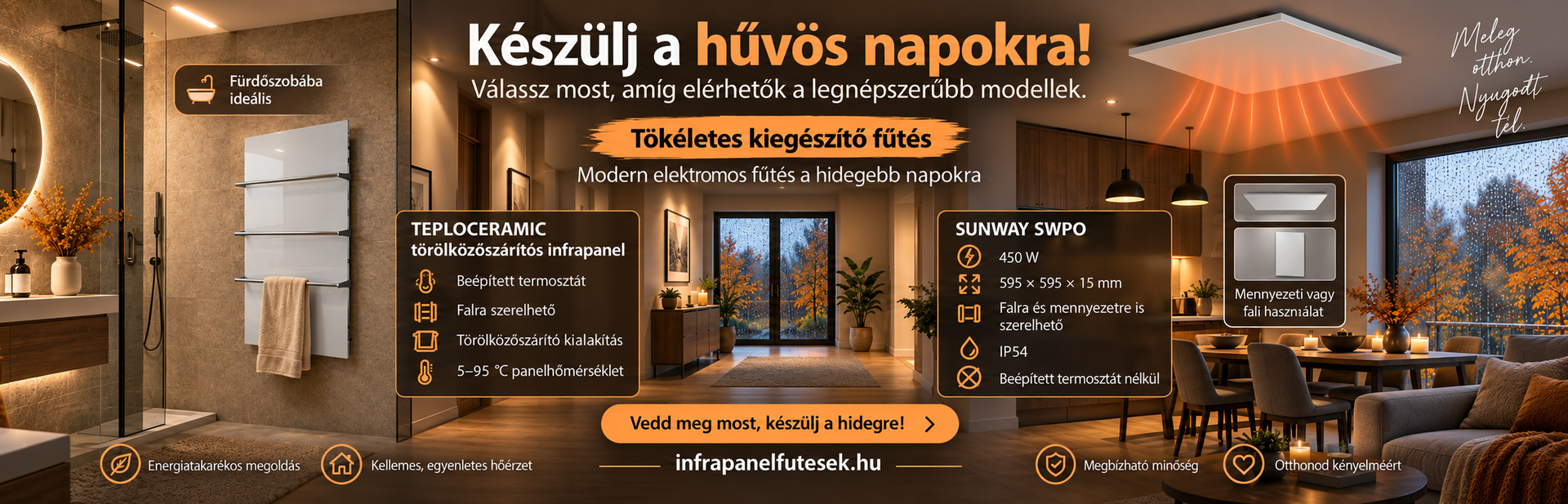 Teploceramic infrapanel fűtés/kiegészítő fűtés