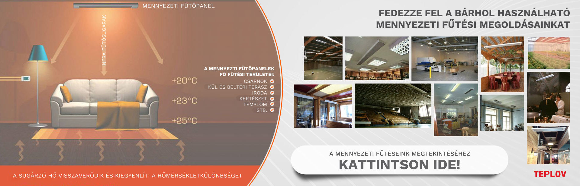 Mennyezeti fűtőpanelek