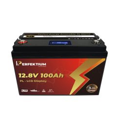   Perfektium PL lítium akkumulátor 12.8V 100Ah Smart BMS és LCD kijelzővel